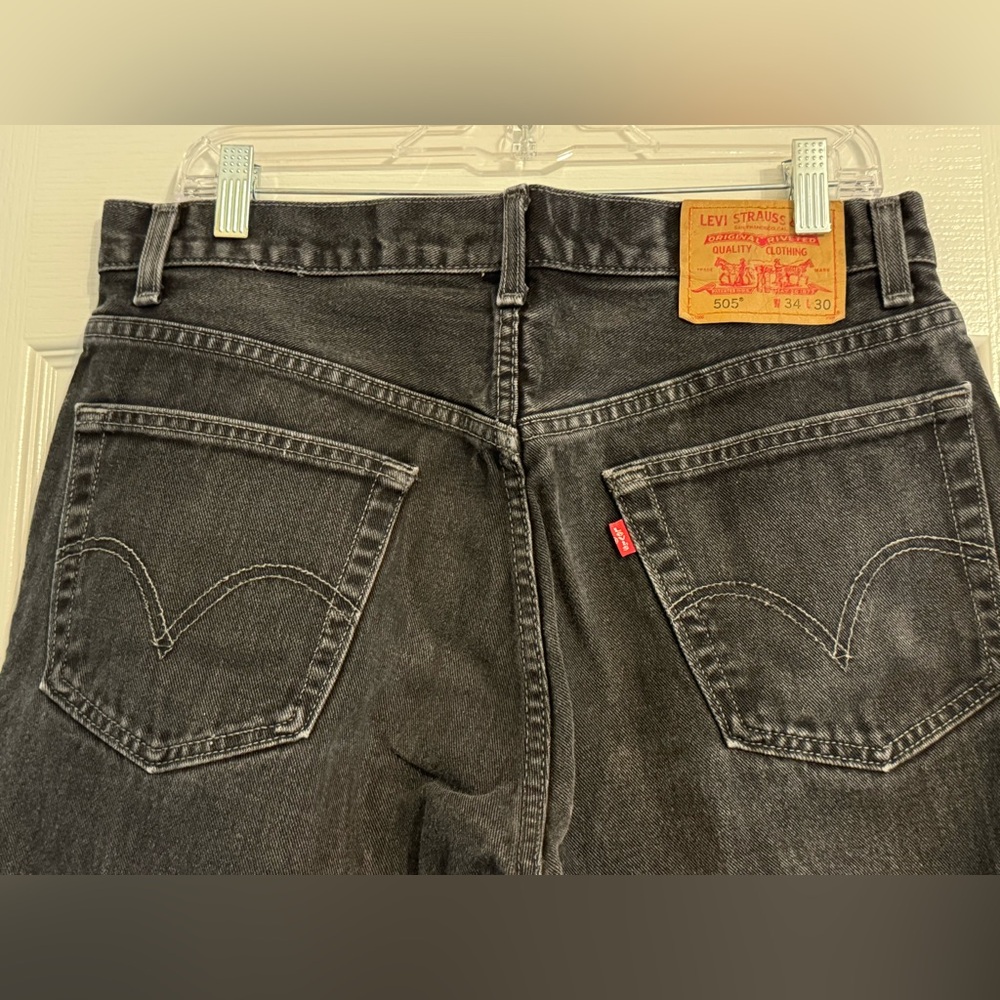 Levi's Men's 505 Black Jeans 34/30 - Picture 11 of 12